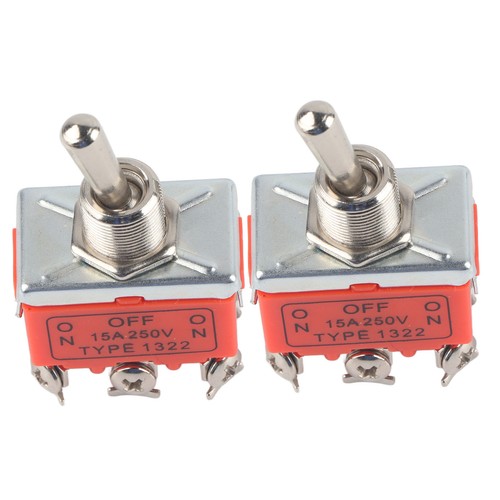 2x 250V 15A DC Motorschalter 3 Position Vorwärts- Stopp - Rückwärts Kippschalter - Picture 9 of 12