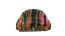 Medium size mixed black pink green marbled hair claw clip