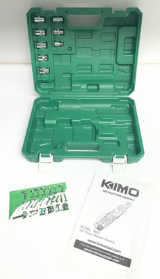 KIMO Cordless 3/8'' Electric Ratchet Wrench Box -40Ft-lbs, 400RPM, 12V w/ Sockets