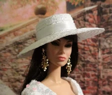 Simply Stylish Soft White straw hat for FR, Barbie