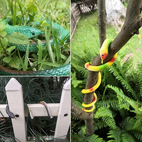 Rubber Snakes to Keep Birds Away - 4 Pieces Realistic Fake Rubber Snake ...