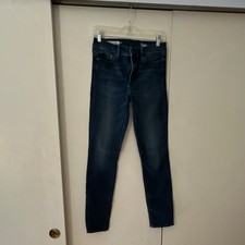 Gap Women's Skinny Jeans Dark Blue Denim Slim Fit 5-Pocket Button Zip Pockets