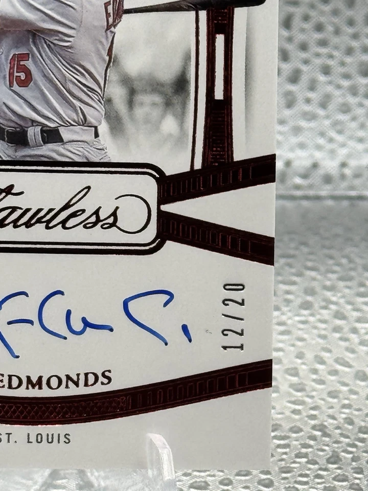 Tinta icónica Jim Edmonds 2024 impecable rubí automático/20 cardenales Foto 2 de 4