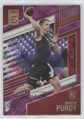 2022 Panini Donruss Elite Rookies Purple 12/99 Brock Purdy #185 Rookie RC 2g6