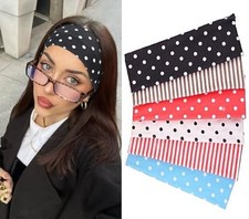 Polka Dot Headband for Women 6 Pack Non Slip Soft Elastic Headbands Color-22