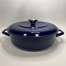 Merten and Storck German Enameled Iron 1873 Foundry Dutch Oven 4qt. Blue NIB A15