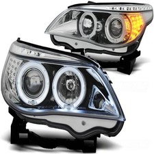 LED Angel Eyes Scheinwerfer passend f�r BMW 5er E60/E61 03-07 chrom mit LED Blin