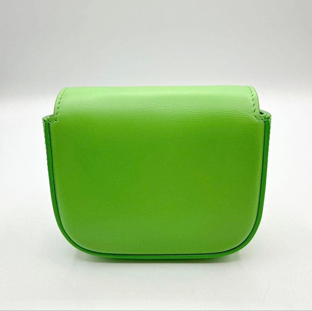 Authentic  Celine Mini Claude Shoulder Bag All Leather Green Rare Excellent image 8