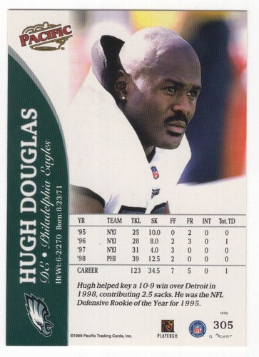 1999 Pacific Football Set Break - Cards #226-450 Pt.2 - 第 131/373 張圖片