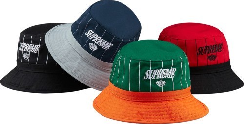 Supreme Pinstripe Crusher Bucket Hat 