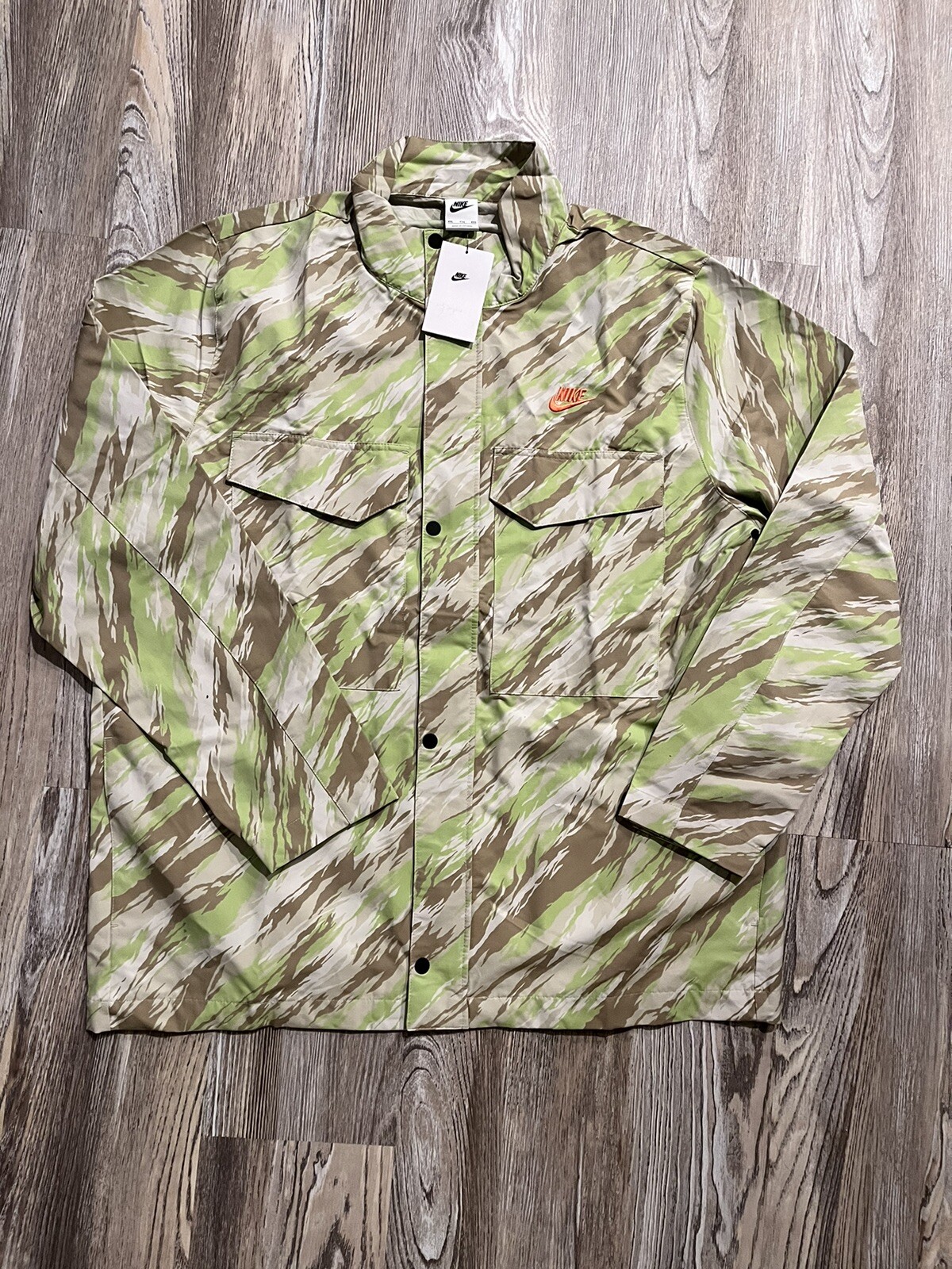 OFF WHITE X NIKE Nuovissima giacca frangivento Nike Uomo XXL VERDE BIANCO