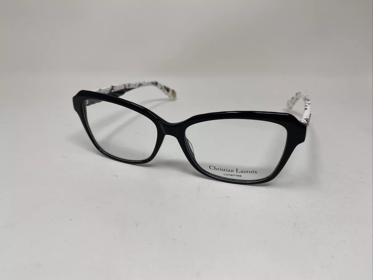 CHRISTIAN LACROIX EYEGLASS FRAME CL 1072 001 BLACK WHITE 54 15 145