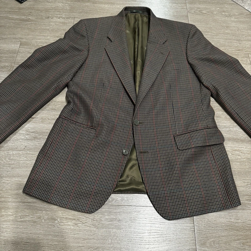 Vintage Magee Blazer Men’s 42R Sports Coat Wool Jacket Houndstooth Ireland - Image 2 of 4