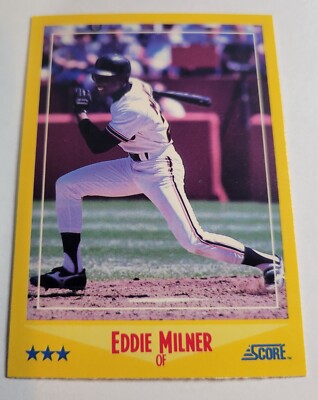 1988 Eddie Milner Score Card #548 San Francisco Giants Outfield Baseball MLB VTG