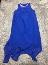 JJS HOUSE Sleeveless Dress Womens Size 10 Blue Jeweled Neckline 170863