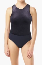 Commando High Neck Sleeveless Velvet Bodysuit Black Size Medium