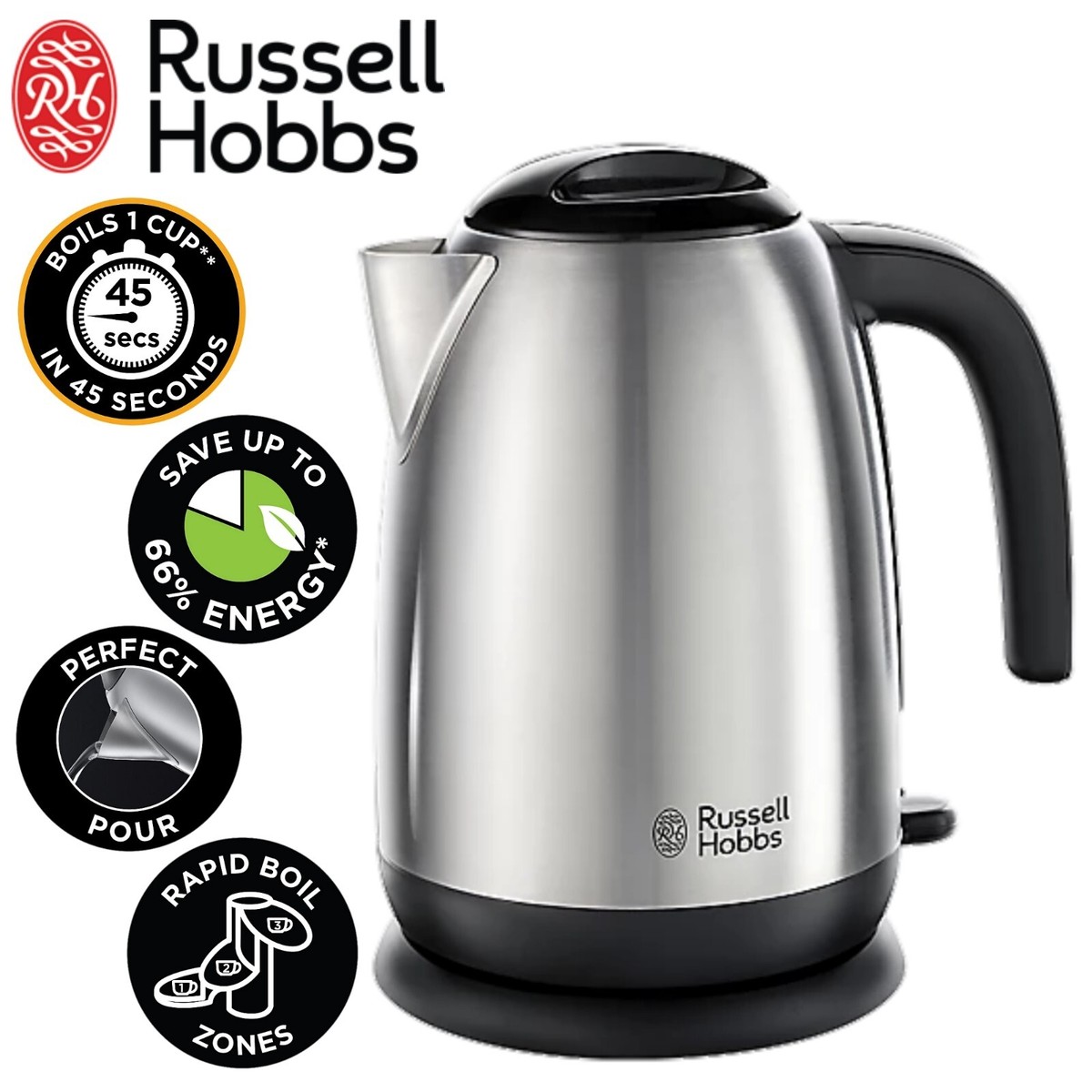 Russell Hobbs Stainless Steel Adventure Kettle Brushed Finish