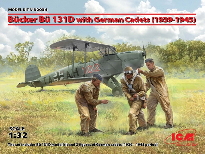 ICM 32034  1:32nd scale Bücker Bü 131D w/German Cadets (1939-1945)