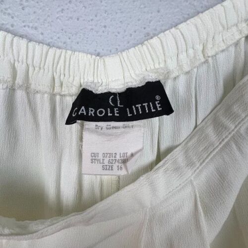 Vintage Carole Little Women's Winter White Pleated Pull On Pants - Size L - Picture 7 of 7