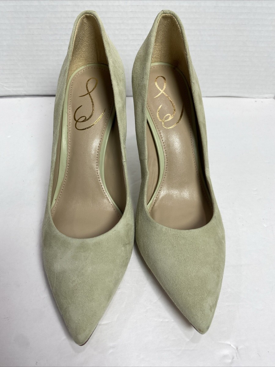 Sam Edelman Womens pistachio Suede Pumps Shoes Medium