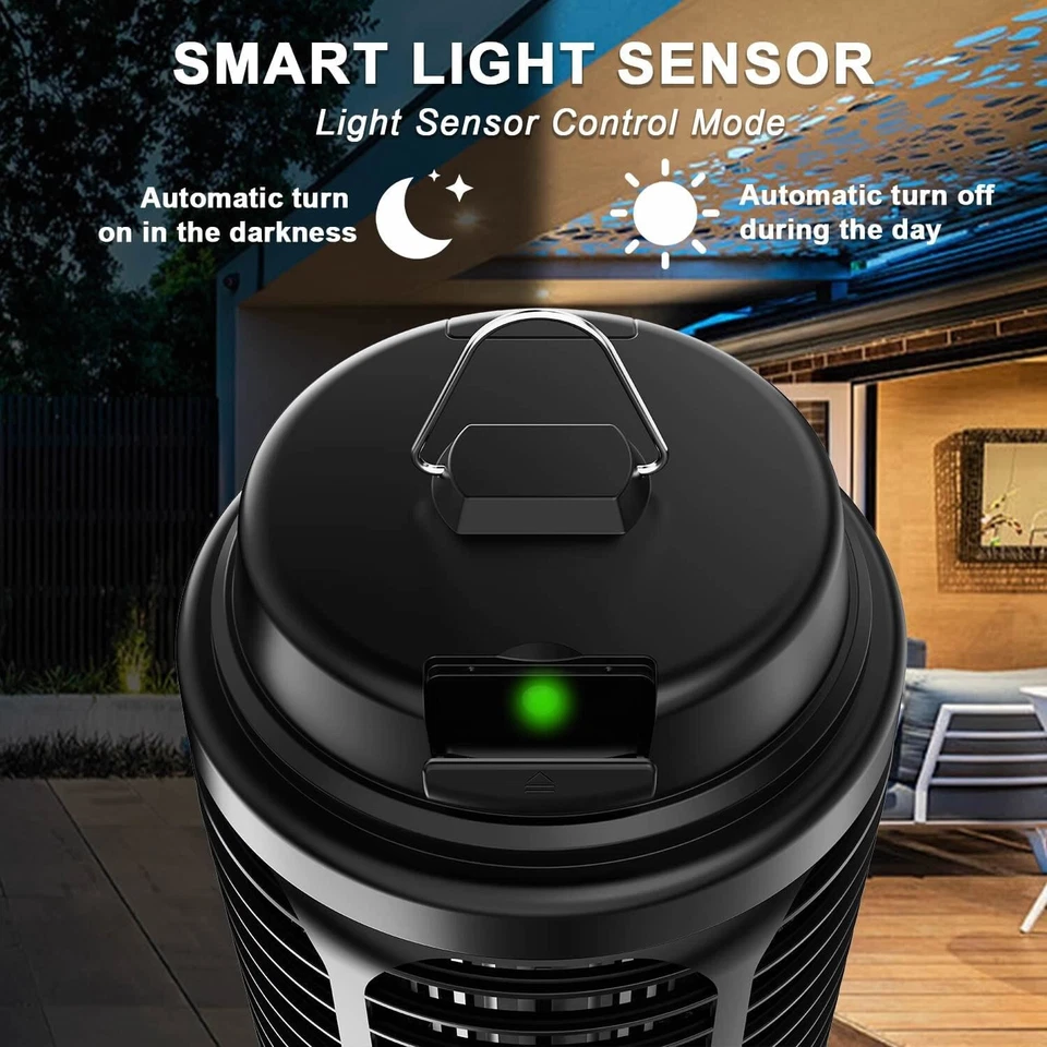 Bug Zapper Large Coverage 1/2 Acre, Smart Light Sensor, Weatherproof, Mosquito - Image 4 of 4