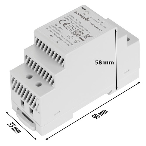 Poppstar Netzteil für Hutschiene 24V DC 1,5 A 36W (Input 100-240V AC) - Bild 3 von 5