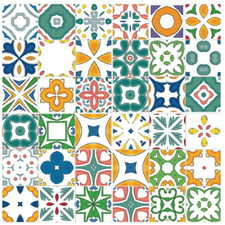 15.75 x 78.75 Mosaic Peel Stick Backsplash Wallpaper Colorful Geometric Tile