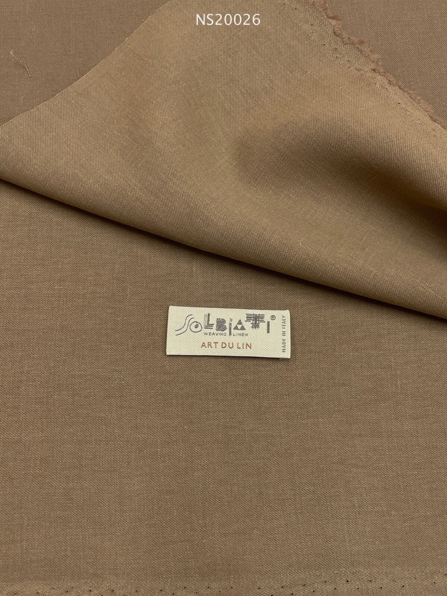SOLBIATI Linen Suiting Fabric Camel BROWN Art Du Lin Twisted SOLBIATI Linen Suiting Fabric Camel BROWN Art Du Lin Twisted