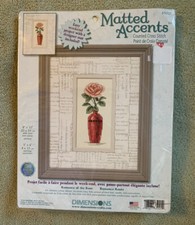 Dimensions ROMANCE of the ROSE Cross Stitch Kit Matted Accents 8 x 10 In NEW