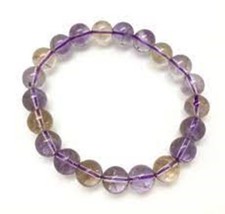 Ametrine beaded bracelet Stretch Elastic Handmade Gemstone Beds Reiki