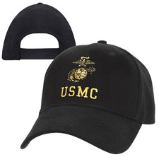 USMC Eagle Globe & Anchor Insignia Cap Black ...