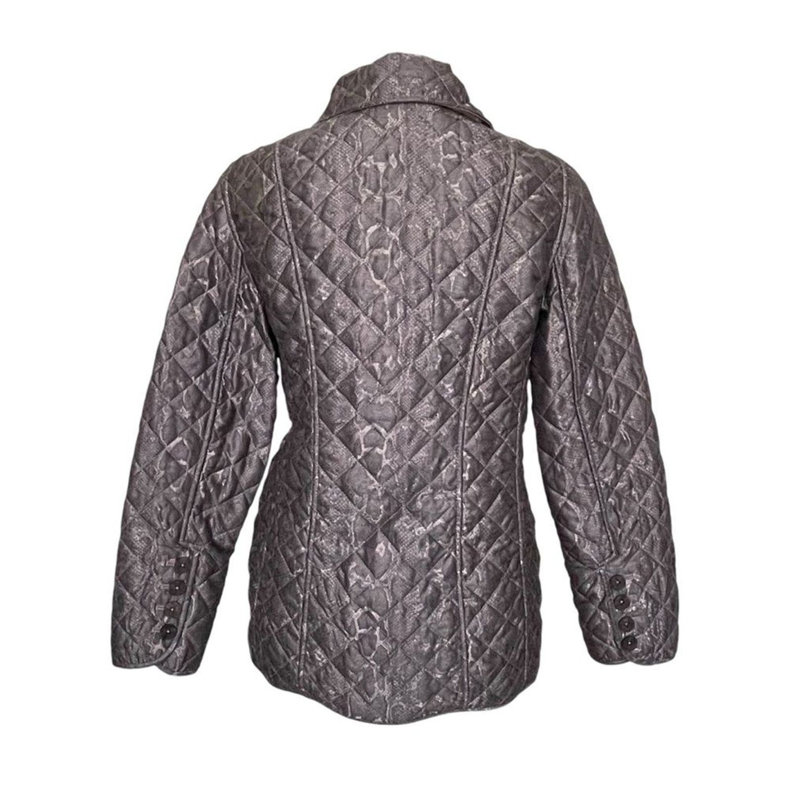Chico’s Python Print Quilted Jacket Coat Women’s … - image 4