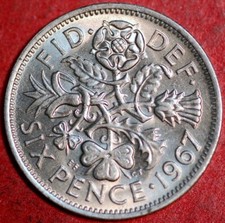 Great Britain 6 Pence 1967 Elizabeth II KM 903