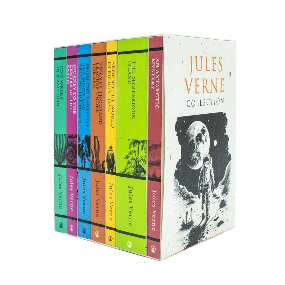 Jules Verne Collection 7 Books Set Mysterious Island, Antarctic