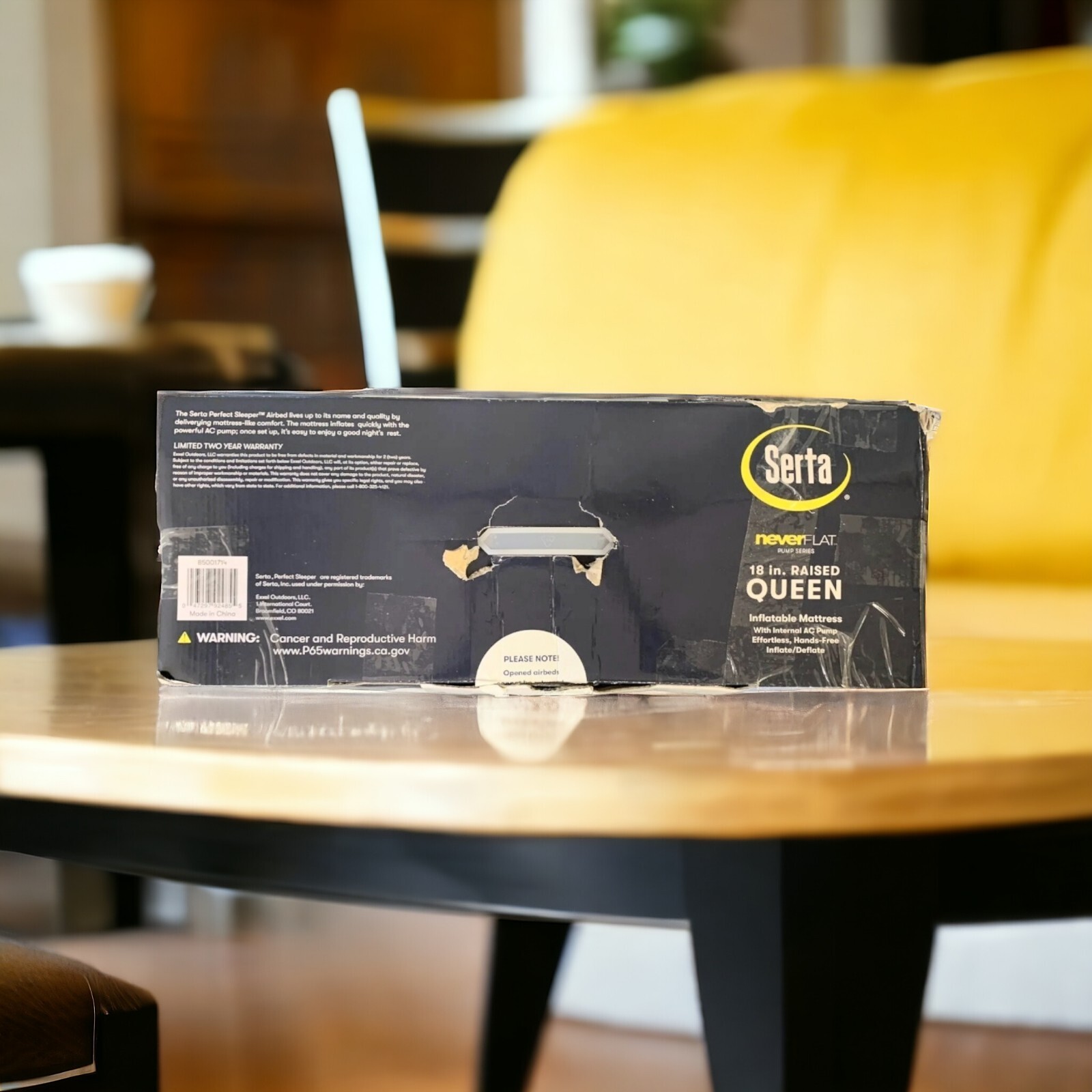 Serta Never Flat Raised Air Mattress with Electric Pump Double High