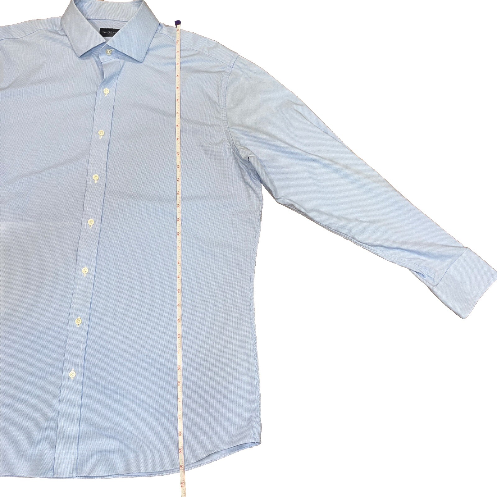 Proper cotton performance, light blue houndstooth… - image 7