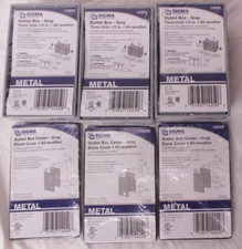3-pack Sigma Outlet Box outlet box cover - Gray Metal 14240 14250