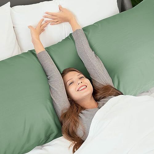Cooling Body Pillow Cover Pillowcases Pillow Case Set of Body(20x54) Jade Green - Bild 6 von 7