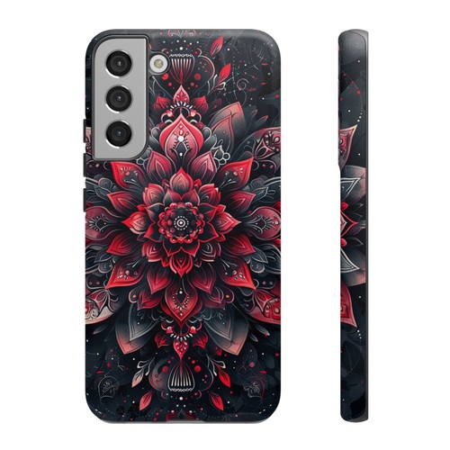 Red Mandala Lotus Floral - Phone Ink Cover Case for iPhone, Galaxy, Pixel - 第 254/281 張圖片