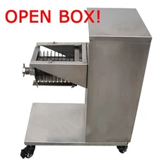 openbox! 110V QE 15mm Meat Cutter Slicer Stainless Steel Cutting Machine 500kg/h