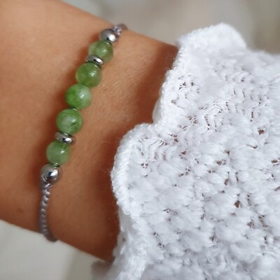 Geburtsstein August Peridot Armband echte Edelstein Perlen Damen Schmuck Amulett