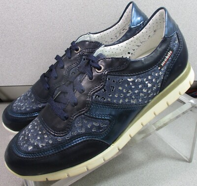KADIA PERF LMSP60 MEN SHOE 7.5 M(EURO 5) BLUE LEATHER LACE UP MOBILS BY MEPHISTO