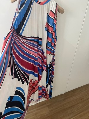 EMILIO PUCCI Kleid Plissee Mehrfarbig Größe 38 (fällt groß aus L-XL)