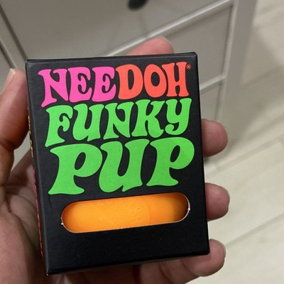 Schylling NeeDoh Funky Pup Squishy Squeeze Toy, Orange, Ages 3-4 Years