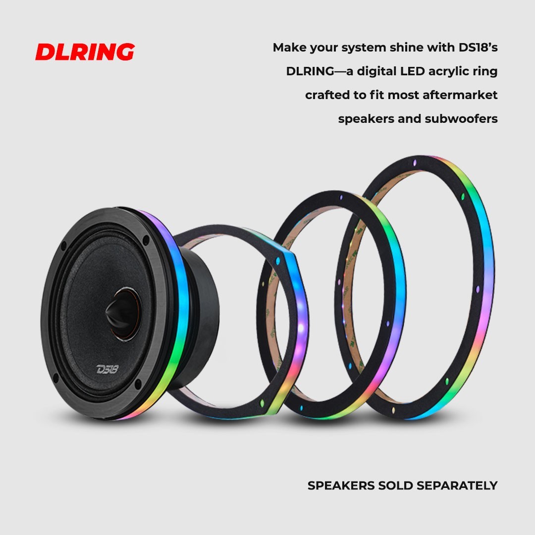 DS18 DLRING6 6.5” Digital LED Acrylic Ring for Speakers and Subwoofers