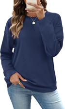 Women'S Crew Neck Sweatshirt Loose Pullover Long Sleeve Shirts Soft Tops for Wom
