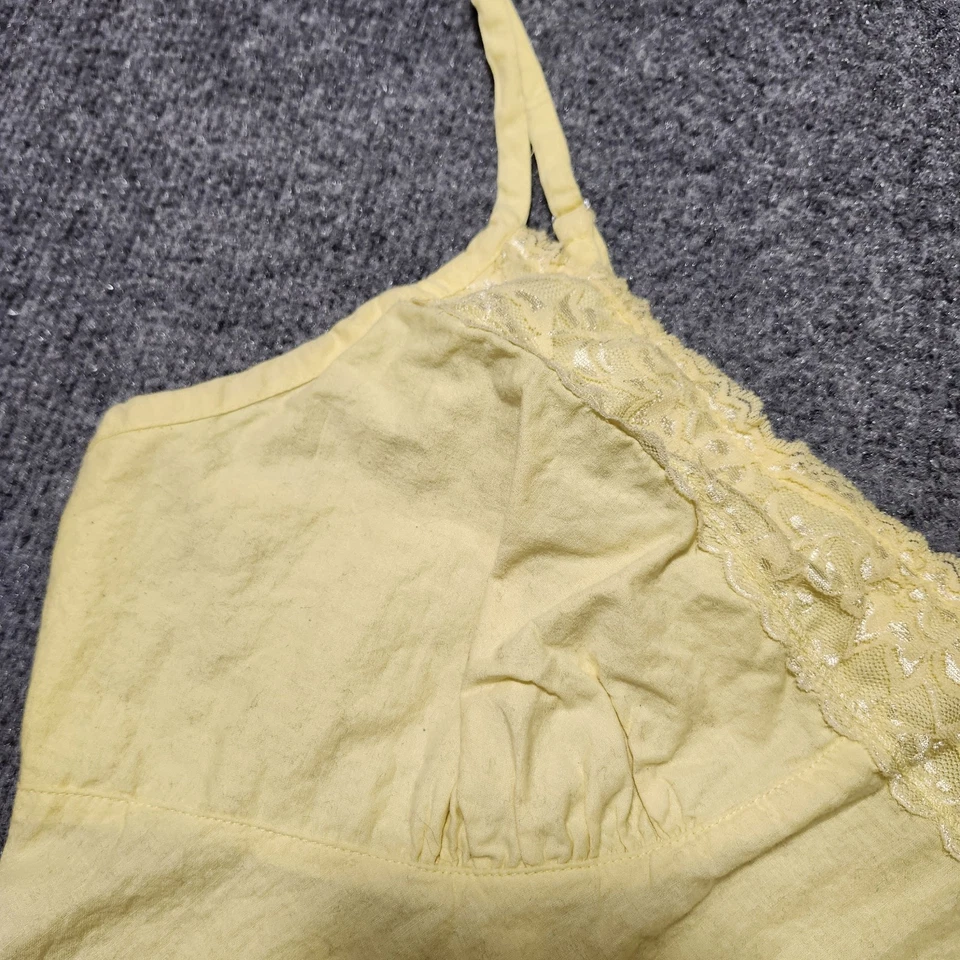 Camiseta sin mangas George Top Mujer XL 16/18 Amarillo Babydoll Empire Cintura Lateral Cremallera Encaje Foto 4 de 4