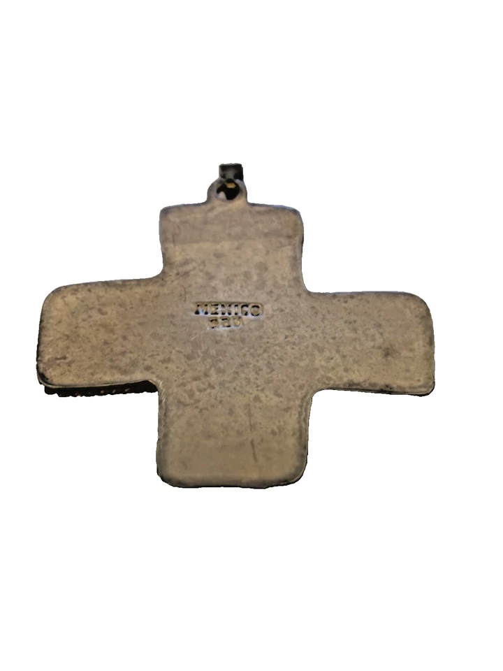 CRUZ VINTAGE UNISEX PLATA ESTERLINA 925 HECHA A MANO POR ARTESANOS MEXICANOS Foto 3 de 3