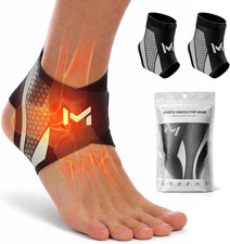 2 Pack Ankle Brace Compression Support for Men Women, Adjustable Lace-Up Ankle S