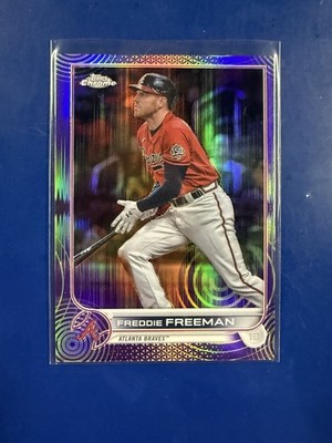 2022 Topps Chrome - Freddie Freeman #14 Purple & Yellow Pulse Refractor /299